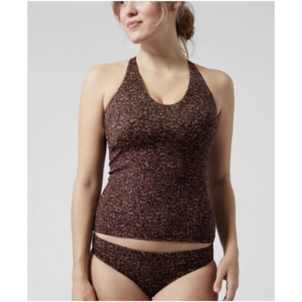 Athleta Triangle Tankini D-DD Clean Bikini Bottom Set Swimsuit M NWT Brown